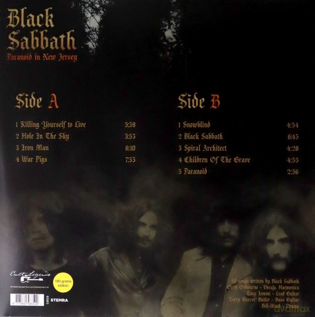Black Sabbath: Paranoid In New Jersey [Winyl]
