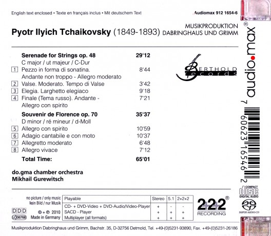 Pyotr Tchaikovsky: Serenade for Strings/souvinir De Florence [SACD]