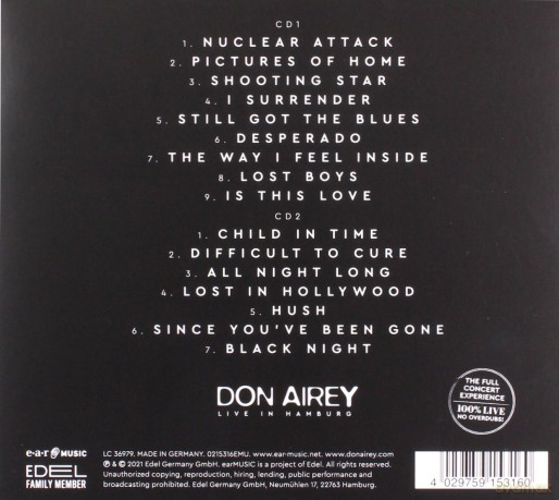 Don Airey: Live In Hamburg (digipack) [2CD]