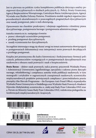 Postępowania dyscyplinarne w sprawach funkcjonariuszy formacji policyjnych. Modele i zasady - Beata Baran [KSIĄŻKA]