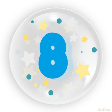 Balon 45 cm - Cyfra 8 dla chłopca 6 sztuk
