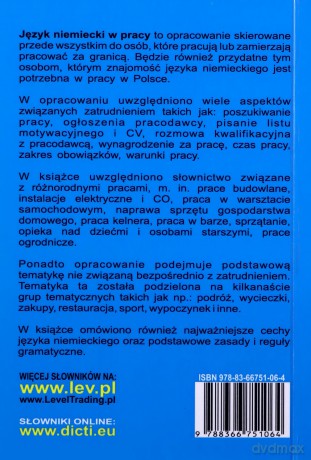 Język niemiecki w pracy Rozmówki niemieckie [KSIĄŻKA]