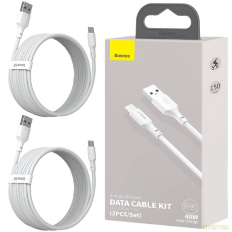 BASEUS 2x Kabel USB-C PD QC AFC 40W 5A 1.5m