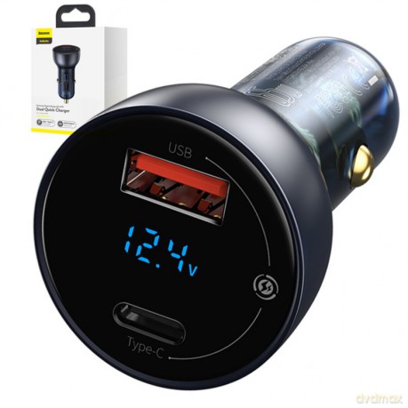 BASEUS Ładowarka samochodowa LED 65W QC PPS