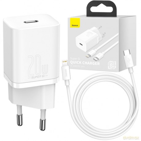 BASEUS Ładowarka sieciowa USB-C PD 20W + kabel