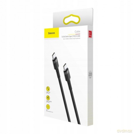 Kabel nylonowy BASEUS Cafule 60W 2x USB-C PD 200cm