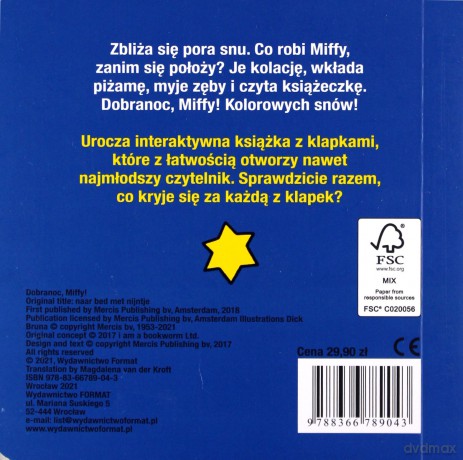 Dobranoc Miffy - Dick Bruna [KSIĄŻKA]