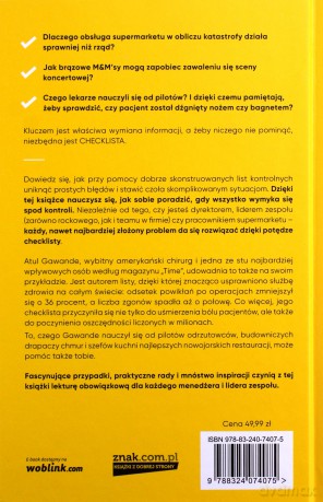 Potęga checklisty. Jak zrobić coś lepiej - Atul Gawande [KSIĄŻKA]