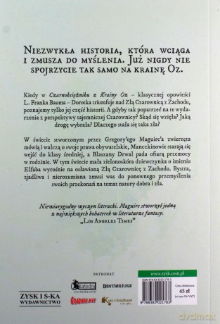 Wicked. Życie i czasy Złej Czarownicy z Zachodu - Gregory Maguire [KSIĄŻKA]