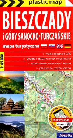 Plastic map Bieszczady i Góry Sanocko...