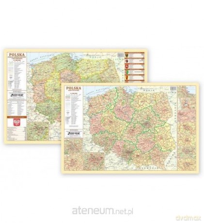Podkładka na biurko - Mapa adm. i kodowa Polska [KSIĄŻKA]