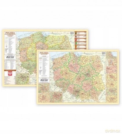 Podkładka na biurko - Mapa adm. i kodowa Polska [KSIĄŻKA]