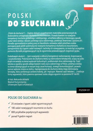 Polski do słuchania. Ćwiczenia. Poziom B1 - Dorota Gruza, Agnieszka Pabiańczyk [KSIĄŻKA]