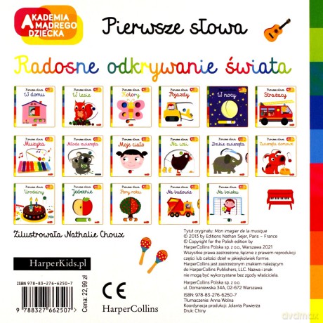 Muzyka. Akademia mądrego dziecka. Pierwsze słowa - Nathalie Choux [KSIĄŻKA]