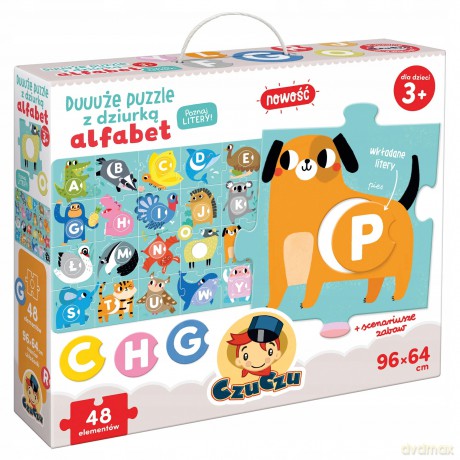 Puzzle 48 duuuże z dziurką Alfabet 3+ [PUZZLE]
