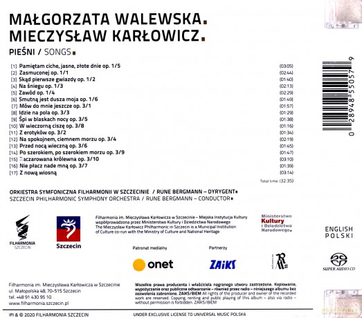 Małgorzata Walewska: Mieczysław Karłowicz - Pieśni [CD]