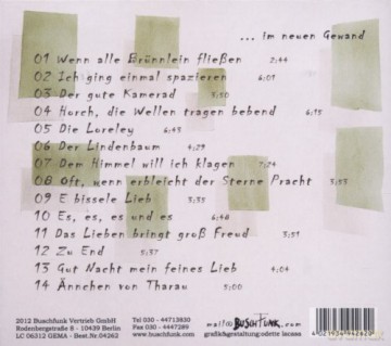 Friedrich Silcher: 14 Deutsche Volkslieder [CD]