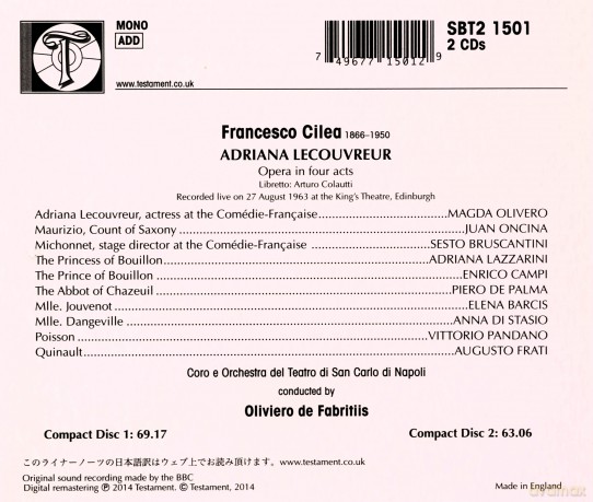 Francesco Cilea: Adriana Lecouvreur [2CD]