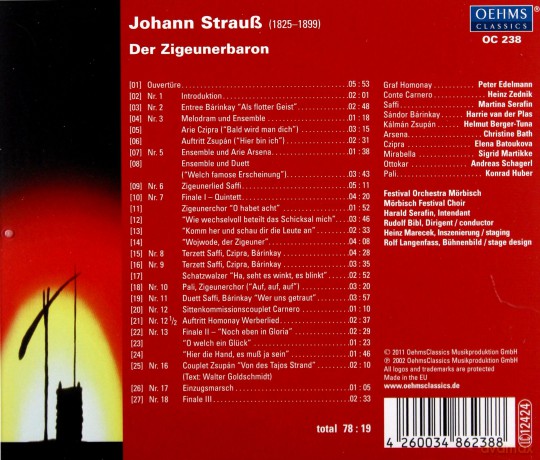 Johann Strauss II: Der Zigeunerbaron [CD]
