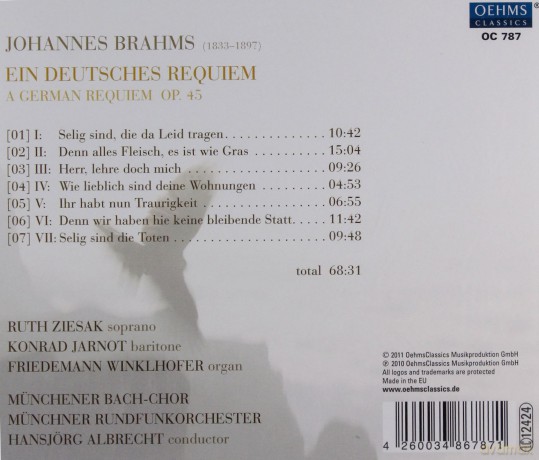Johannes Brahms: Ein Deutsches Requiem op.45 [CD]