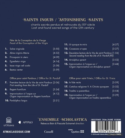 Ensemble Scholastica-Saints Inouis [CD]