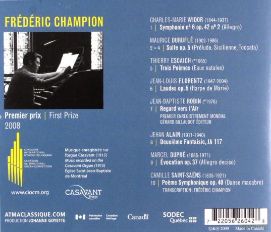 Frederic Champion-Musique francaise pour orgue [CD]