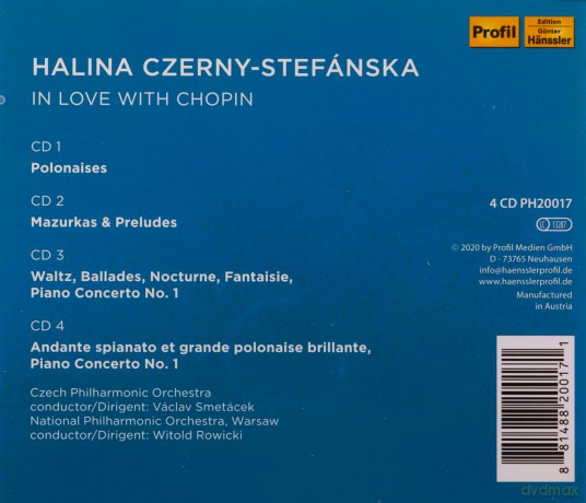 Frederic Chopin: Halina Czerny-Stefanksa-In Love with Chopin [4CD]