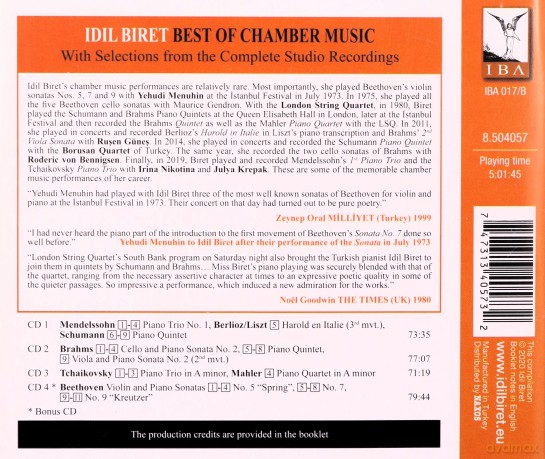 Felix Mendelssohn Bartholdy: Idil Biret-Best of Chamber Music [4CD]