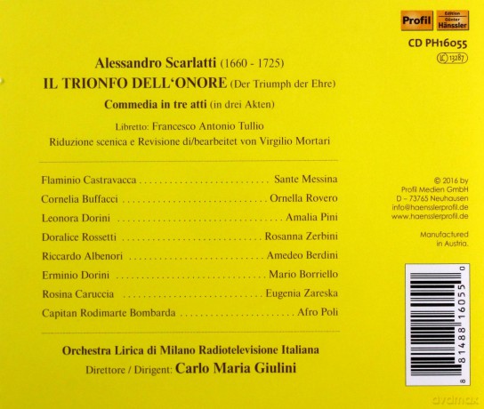 Alessandro Scarlatti: Il Trionfo dell'Onore [2CD]