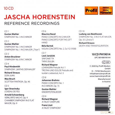 Gustav Mahler: Jascha Horenstein-Reference Recordings [10CD]