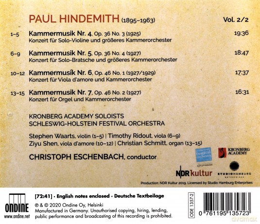 Paul Hindemith: Kammermusiken Nr.4-7 [CD]