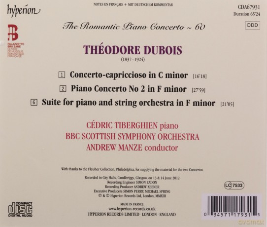 Theodore Dubois: Klavierkonzert Nr.2 [CD]