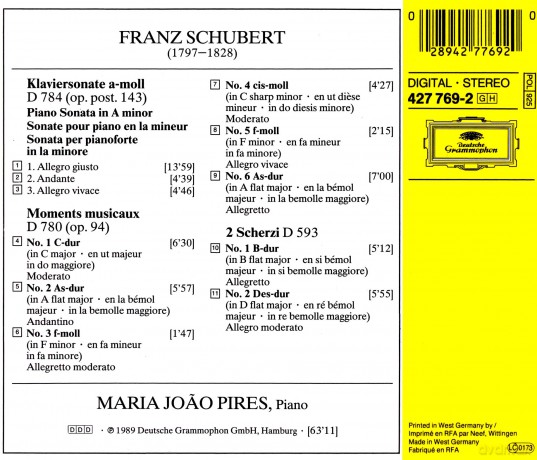 Franz Schubert: Klaviersonate D.784 [CD]