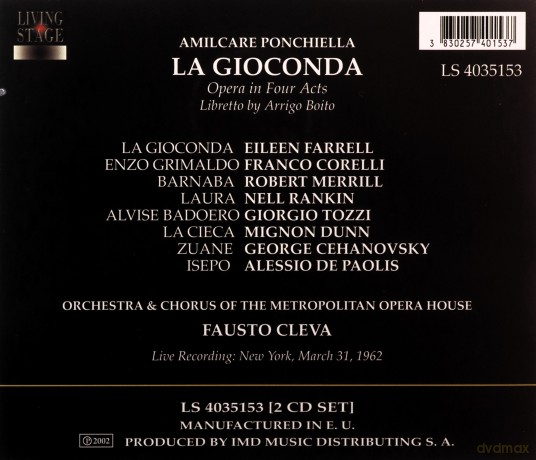 Amilcare Ponchielli: La Gioconda [CD]