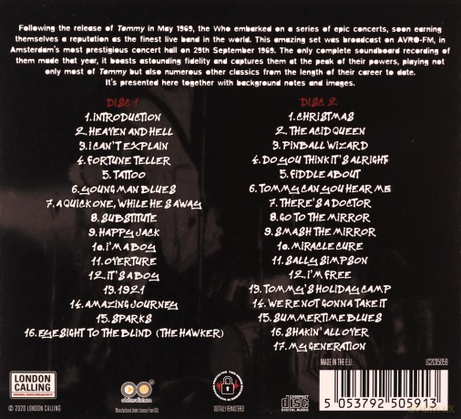 The Who: Live In Amsterdam [2CD]