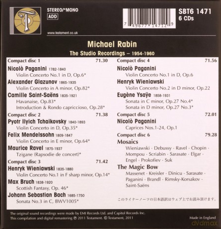 Michael Rabin-The Studio Recordings [6CD]