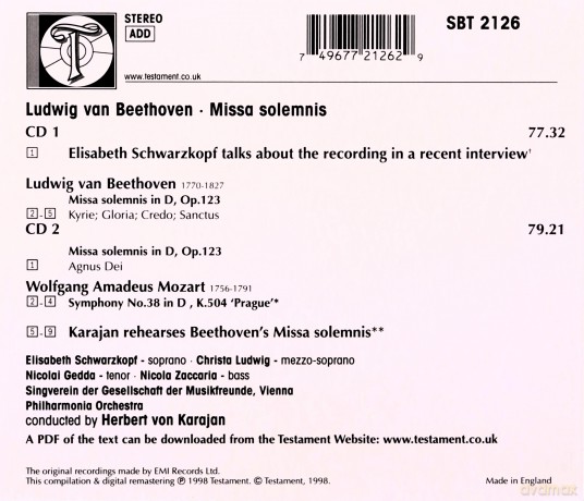 Ludwig van Beethoven: Missa Solemnis op.123 [2CD]