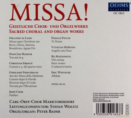 Missa-Eine musikalische Messfeier fur Chor und Orgel [CD]