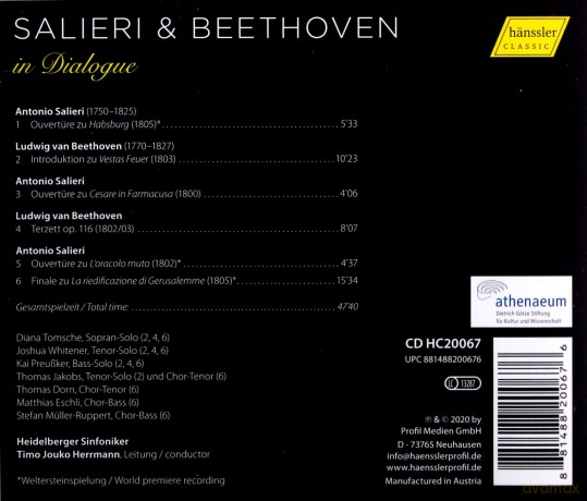 Antonio Salieri: Ouverturen [CD]