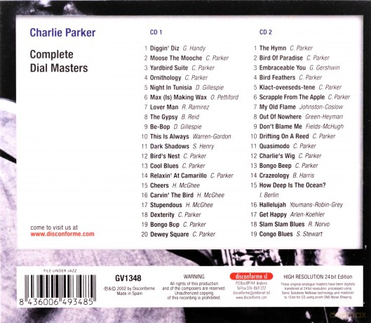 Charlie Parker: Complete Dial Masters [2CD]