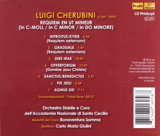 Luigi Cherubini: Requiem c-moll [CD]