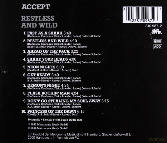Accept: Restless And Wild [CD]
