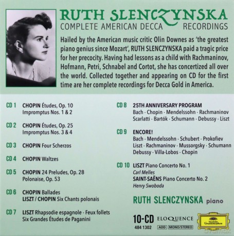 Frederic Chopin: Ruth Slenczynska-Complete American Decca Recordings [10CD]