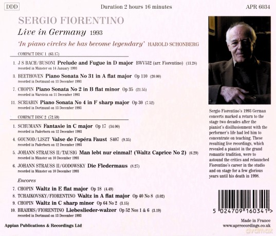 Johann Sebastian Bach: Sergio Fiorentino Live in Germany 1993 [2CD]