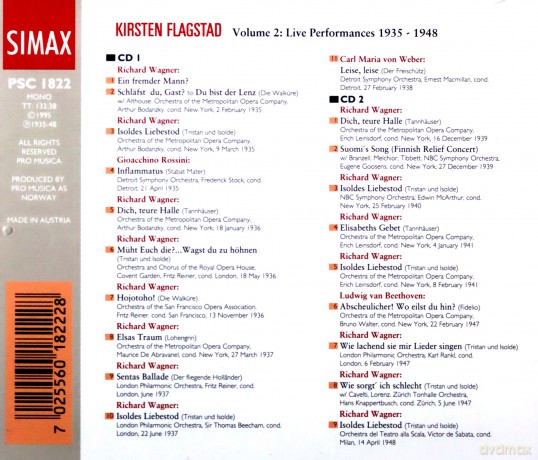 Kirsten Flagstad: Kirsten Flagstad Collection Volume 2: Recordings 1935-48 [2CD]