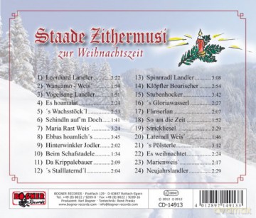 Boarische Almmusi: Staade Zithermusi zur Weihnachtszeit [CD]