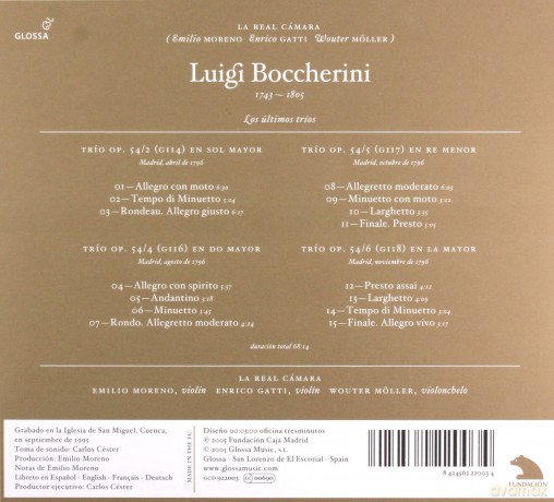 Luigi Boccherini: Streichtrios op.54 Nr.2,4-6 [CD]