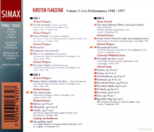 Kirsten Flagstad: Kirsten Flagstad Collection Volume 3: Live Performances 1948-1957 [3CD]