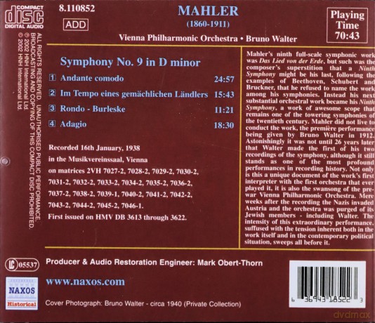 Gustav Mahler: Symphonie Nr.9 [CD]