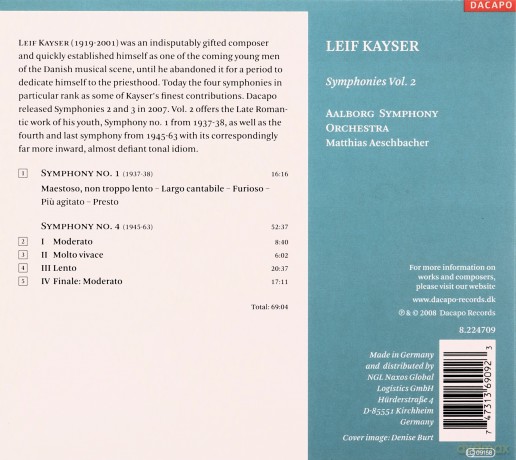Leif Kayser: Symphonien vol. 2 [CD]